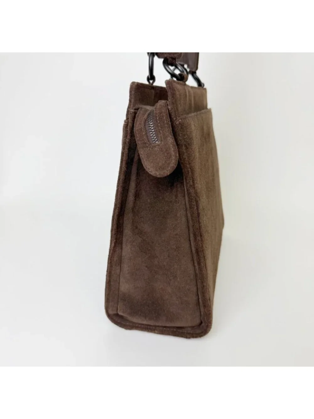 Chanel Quilted Chain Shoulder Bag Suede Brown Vintage